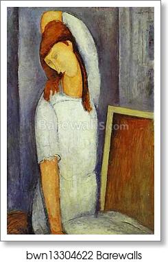Portrait of Jeanne Hébuterne (1898 -1920), Common-Law Wife of Amedeo Modigliani by Amedeo Modigliani, Art Print