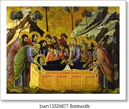 Maestà (front, crowning panels) The Entombment of the Virgin by Duccio Di Buoninsegna, Art Print Maestà (front, crowning panels) The Entombment of the Virgin by Duccio Di Buoninsegna, Art Print