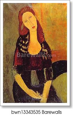 Portrait of Jeanne Hébuterne (1898 -1920), Common-Law Wife of Amedeo Modigliani by Amedeo Modigliani, Art Print
