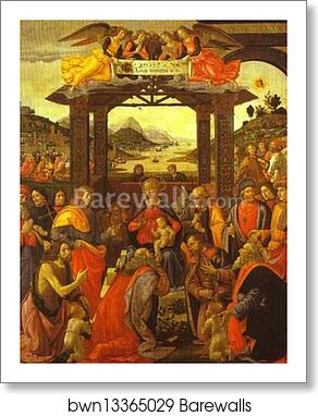 Adoration of the Magi by Domenico Ghirlandaio, Art Print