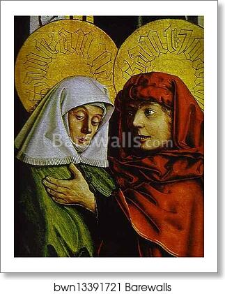 Meeting of Joahim and Anna by the Golden Gates. Detail by Konrad Witz, Art Print Meeting of Joahim and Anna by the Golden Gates. Detail by Konrad Witz, Art Print