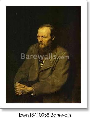 Portrait of the Author Feodor Dostoyevsky by Vasily Perov, Art Print