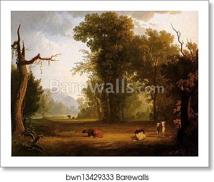 Landscape with Cattle by George Caleb Bingham, Art Print