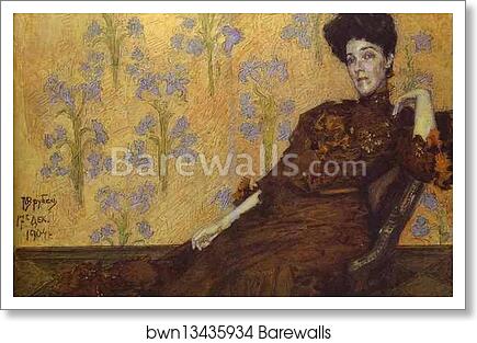 Portrait of N. Zabela-Vrubel by Mikhail Vrubel, Art Print