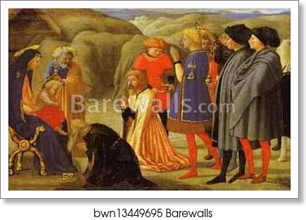 The Adoration of the Magi. Predella from the Pisa Altar by Masaccio, Art Print