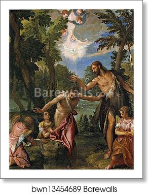 Baptism of Christ by Paolo Veronese, Art Print