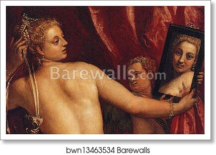 Venus with a Mirror (Venus at Her Toilette). Detail by Paolo Veronese, Art Print