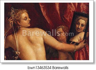 Venus with a Mirror (Venus at Her Toilette). Detail by Paolo Veronese, Art Print Venus with a Mirror (Venus at Her Toilette). Detail by Paolo Veronese, Art Print