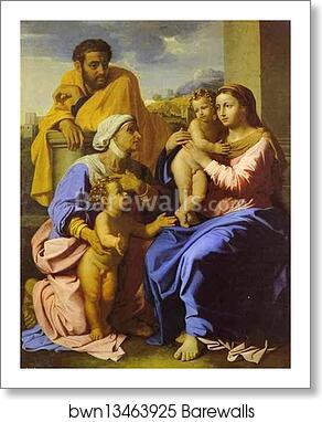 Holy Family with John the Baptist and St. Elizabeth by Nicolas Poussin, Art Print Holy Family with John the Baptist and St. Elizabeth by Nicolas Poussin, Art Print