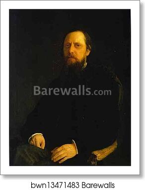 Portrait of the Author Mikhail Saltykov-Shchedrin by Nikolay Gay, Art Print