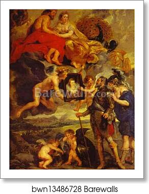 Henry IV Receives the Portrait by Peter Paul Rubens, Art Print