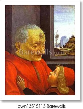 Old Man with a Young Boy by Domenico Ghirlandaio, Art Print