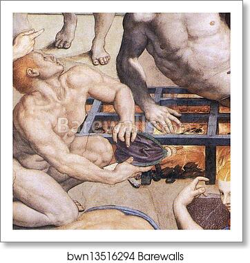 Martyrdom of St. Lawrence. Detail by Agnolo Bronzino, Art Print