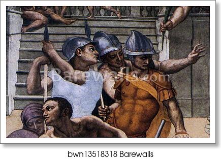 Martyrdom of St. Lawrence. Detail by Agnolo Bronzino, Art Print