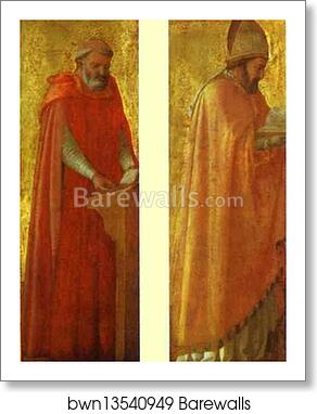 St. Jerome and St. Augustine. Panels from the Pisa Altar by Masaccio, Art Print St. Jerome and St. Augustine. Panels from the Pisa Altar by Masaccio, Art Print