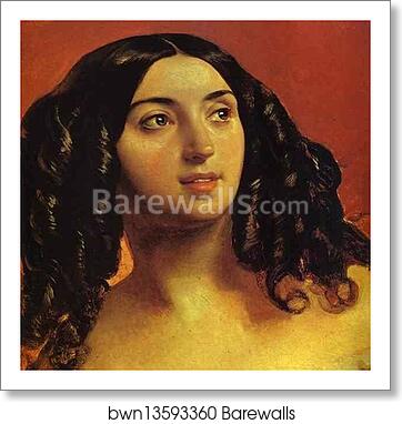 Portrait of Countess Yu. P. Samoilova and Her Ward Amacilia Pacini Leaving a Ball. Detail by Karl Brulloff, Art Print