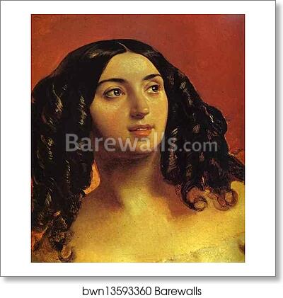 Portrait of Countess Yu. P. Samoilova and Her Ward Amacilia Pacini Leaving a Ball. Detail by Karl Brulloff, Art Print Portrait of Countess Yu. P. Samoilova and Her Ward Amacilia Pacini Leaving a Ball. Detail by Karl Brulloff, Art Print