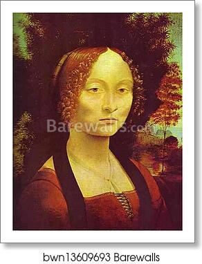 Portrait of Ginevra de'Benci by Leonardo Da Vinci, Art Print Portrait of Ginevra de'Benci by Leonardo Da Vinci, Art Print