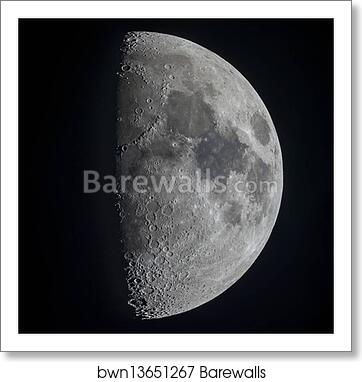 The 8 day old first quarter moon by Alan Dyer/Stocktrek Images, Art Print