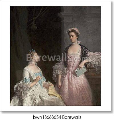 Portrait of Horace Walpole's Nieces: The Honorable Laura Keppel and Charlotte, Lady Huntingtower by Allan Ramsay, Art Print Portrait of Horace Walpole's Nieces: The Honorable Laura Keppel and Charlotte, Lady Huntingtower by Allan Ramsay, Art Print