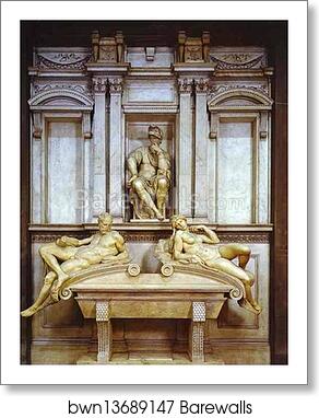 Tomb of Lorenzo de' Medici by Michelangelo, Art Print