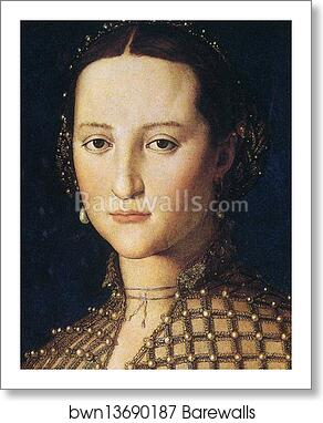 Portrait of Eleonora of Toledo as a Young Woman. Detail by Agnolo Bronzino, Art Print Portrait of Eleonora of Toledo as a Young Woman. Detail by Agnolo Bronzino, Art Print