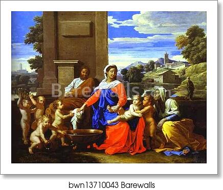The Holy Family by Nicolas Poussin, Art Print