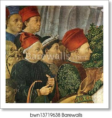 Procession of the Magus Balthazar. Detail by Benozzo Gozzoli, Art Print