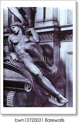 Tomb of Lorenzo de' Medici. Detail. Dawn by Michelangelo, Art Print Tomb of Lorenzo de' Medici. Detail. Dawn by Michelangelo, Art Print