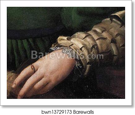 Lady in Green. Detail by Agnolo Bronzino, Art Print