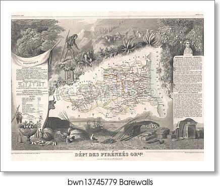 Dept. des Pyrenees Orientales by Victor Jules Levasseur, Art Print