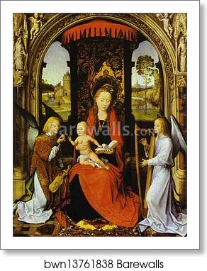 Madonna and Child with Angels by Hans Memling, Art Print