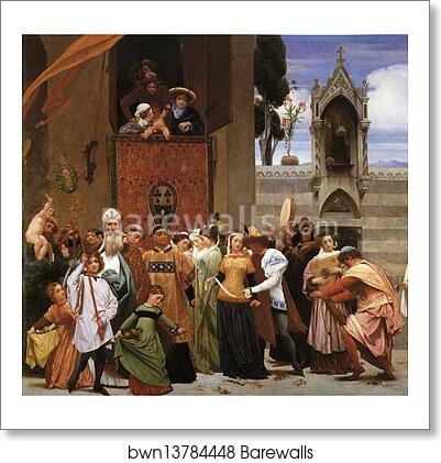 Cimabue's Celebrated Madonna is Carried in Procession through the Streets of Florence; in front of the Madonna, and Crowned with Laurels, walks CImabue Himself, with his Pupil Giotto; behind It Arnolfo Di Lapo, Gaddo Gaddi, Andrea Tafi, Niccola Pisano, Bu by Frederick Leighton, Art Print Cimabue's Celebrated Madonna is Carried in Procession through the Streets of Florence; in front of the Madonna, and Crowned with Laurels, walks CImabue Himself, with his Pupil Giotto; behind It Arnolfo Di Lapo, Gaddo Gaddi, Andrea Tafi, Niccola Pisano, Bu by Frederick Leighton, Art Print