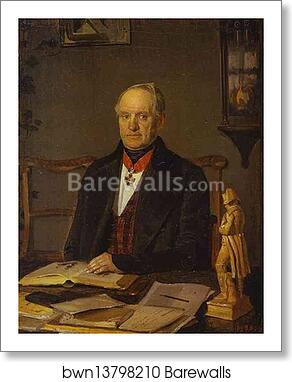 Portrait of P. V. Zhdanovich by Pavel Fedotov, Art Print