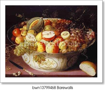 Still Life of fruit in a Wan-li Bowl by Osias Beert, Art Print