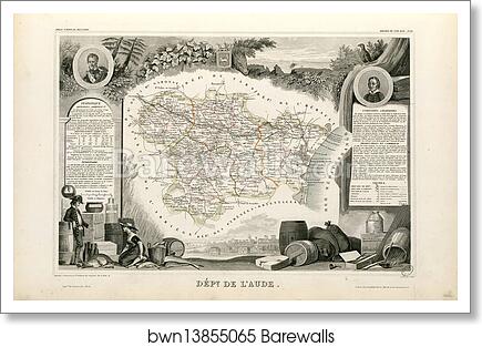 Dépt. de l'Aude (région du sud-est) by Victor Jules Levasseur, Art Print