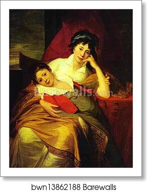 Portrait of Catherine Muravyova (1771-1848) with Her Son Nikita Muravyov (1796-1866) by Jean-Laurent Mosnier, Art Print