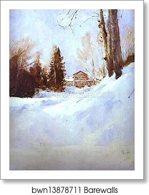 Winter in Abramtsevo. The Mansion by Valentin Serov, Art Print Winter in Abramtsevo. The Mansion by Valentin Serov, Art Print