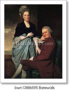 Mr and Mrs William Lindow by George Romney, Art Print