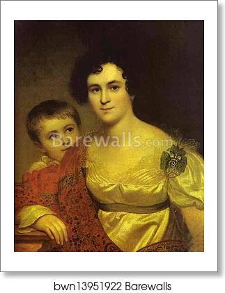 Portrait of A. I. Molchanova with Daughter by Orest Kiprensky, Art Print Portrait of A. I. Molchanova with Daughter by Orest Kiprensky, Art Print
