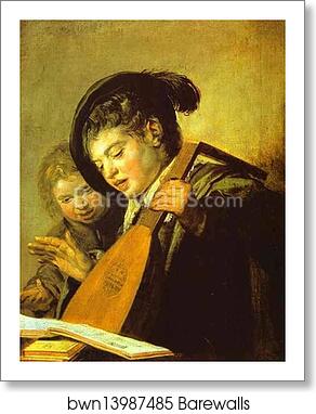 Two Boys Singing by Frans Hals, Art Print