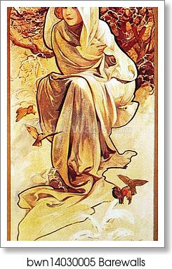 Chocolat Masson/Chocolat Mexican Janvier, Février, Mars 1897 by Alphonse Mucha, Art Print Chocolat Masson/Chocolat Mexican Janvier, Février, Mars 1897 by Alphonse Mucha, Art Print