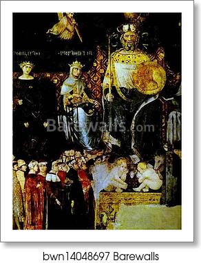 Allegory of Good Government. Detail by Ambrogio Lorenzetti, Art Print Allegory of Good Government. Detail by Ambrogio Lorenzetti, Art Print