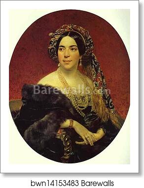 Portrait of Princess Z. A. Volkonskaya by Karl Brulloff, Art Print