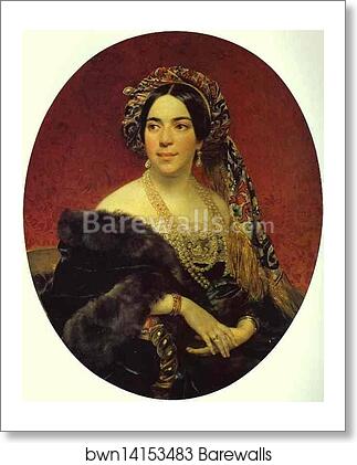Portrait of Princess Z. A. Volkonskaya by Karl Brulloff, Art Print Portrait of Princess Z. A. Volkonskaya by Karl Brulloff, Art Print
