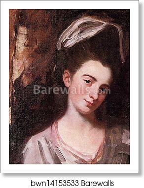 Lady with a Lyre. Detail by George Romney, Art Print