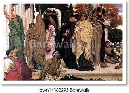 The Syracusan Bride Leading WIld Animals in Procession to the Temple of Diana. Detail by Frederick Leighton, Art Print