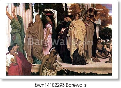 The Syracusan Bride Leading WIld Animals in Procession to the Temple of Diana. Detail by Frederick Leighton, Art Print The Syracusan Bride Leading WIld Animals in Procession to the Temple of Diana. Detail by Frederick Leighton, Art Print
