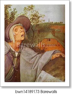 The Parable of the Blind. Detail by Pieter Bruegel The Elder, Art Print