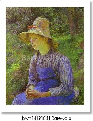 Young Peasant Girl Wearing a Hat by Camille Pissarro, Art Print Young Peasant Girl Wearing a Hat by Camille Pissarro, Art Print